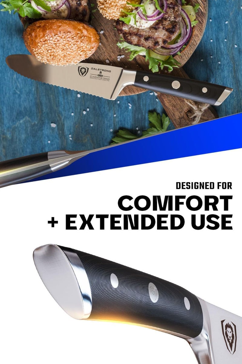Dalstrong Ultimate Sandwich Knife - 6 inch Utility Knife - Gladiator Series Elite - Spreader - Forged German High-Carbon Steel - Sheath Included - Ham, Cheese, Bread Knife Gift- NSF Certified - Image 4